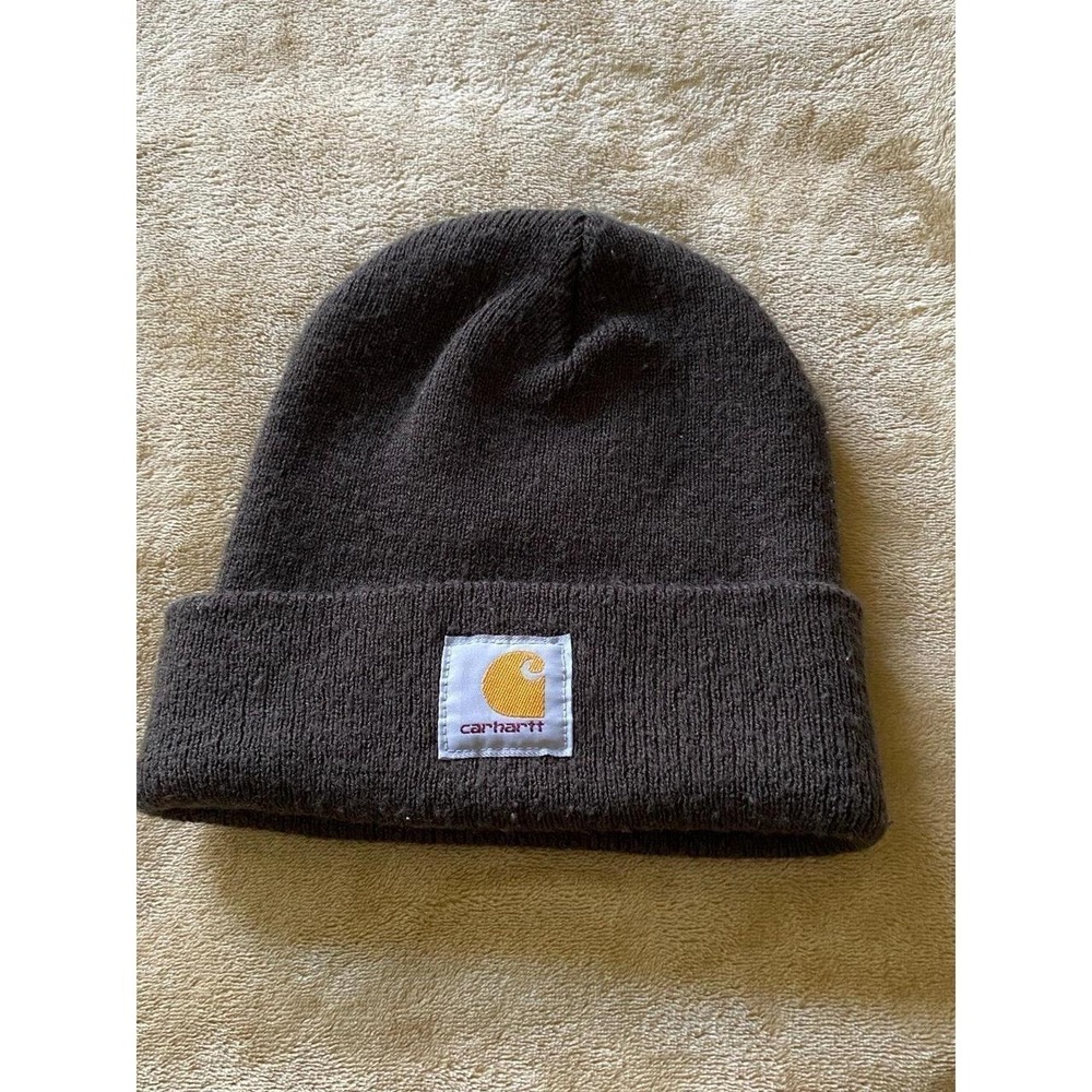 Carhartt Hat Beanie Brown OSFM Winter Knit Utility s2